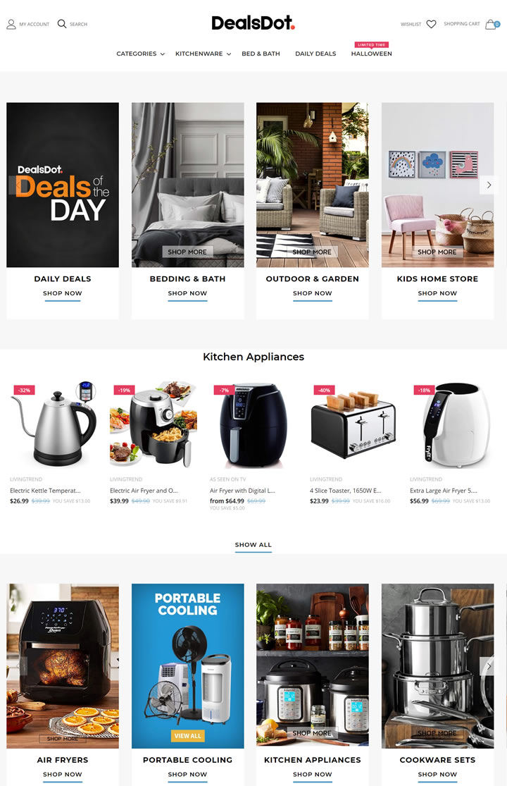 美国家居用品和厨具购物网站：DealsDot