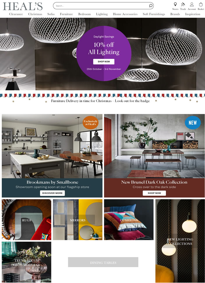 英国现代家具和照明购物网站：Heal’s