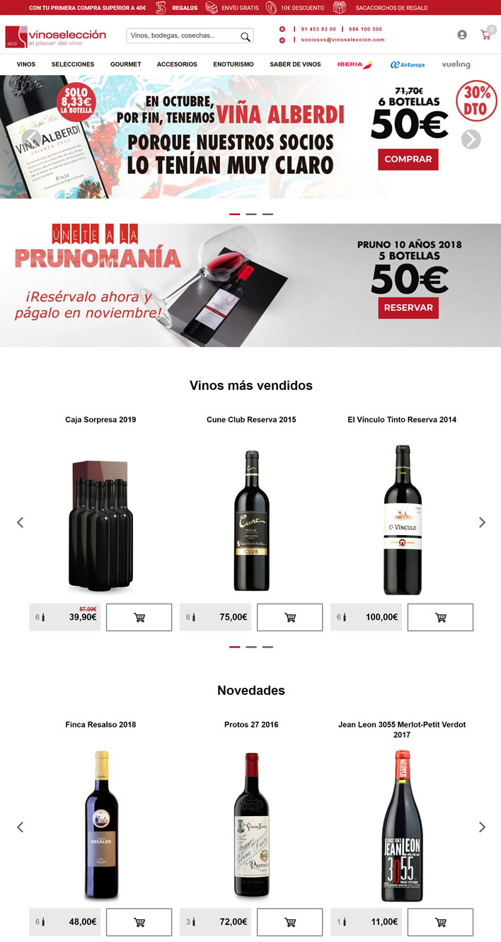 西班牙最好的在线购买葡萄酒的商店：Vinoseleccion