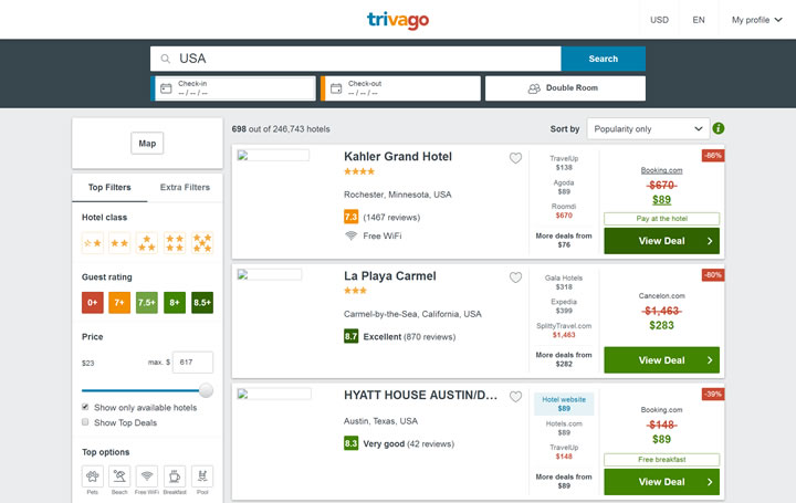 Trivago US Site: The world’s Top Hotel Price Comparison Site