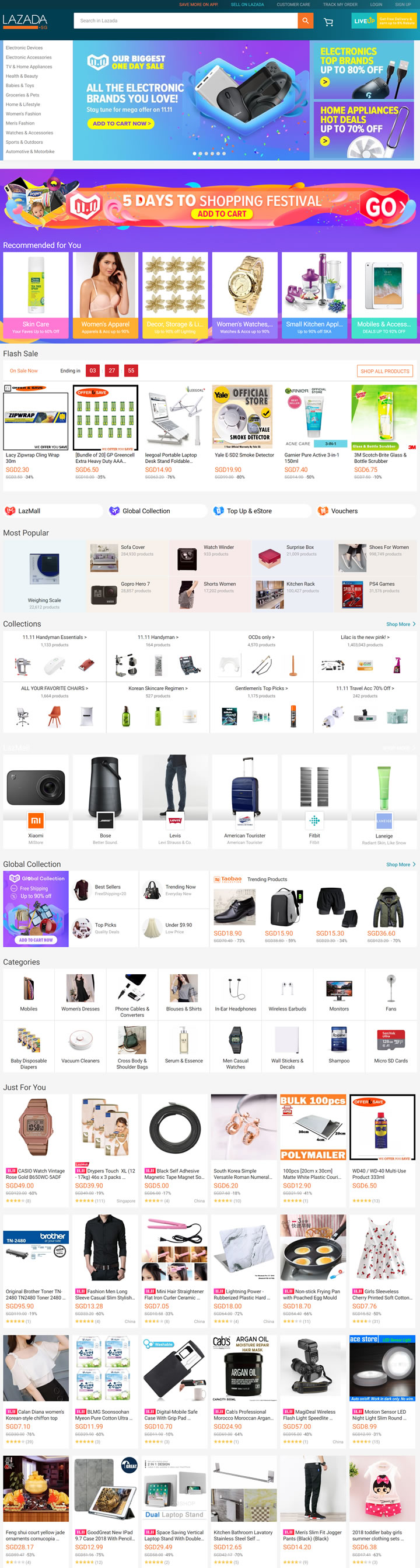 Online Shopping Mall in Singapore: Lazada Singapore