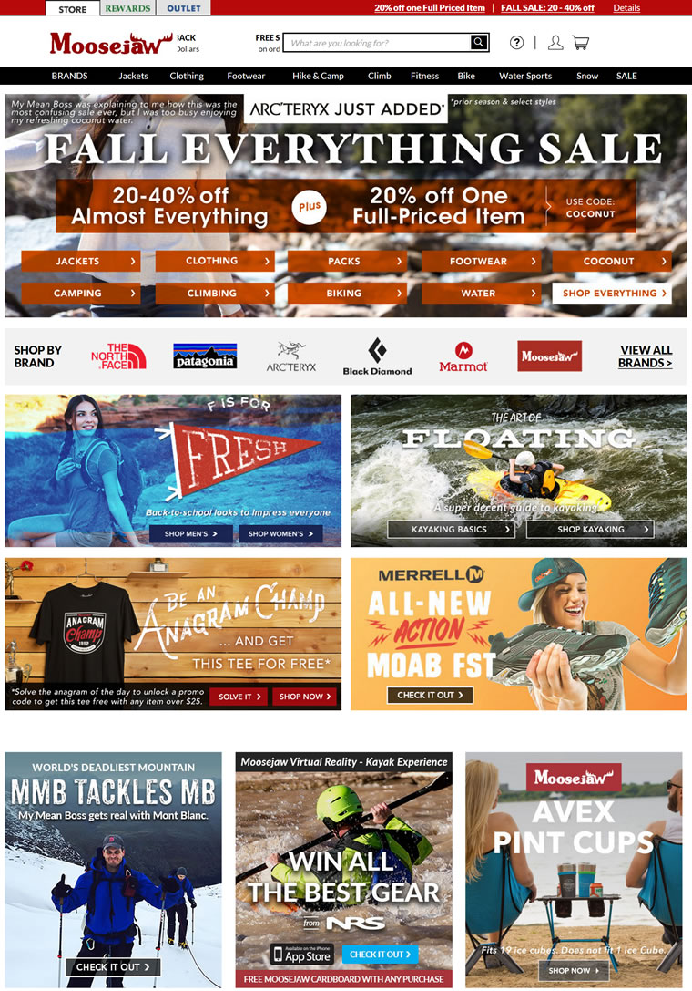 American Outdoor Clothing and Equipment Retailer: Moosejaw