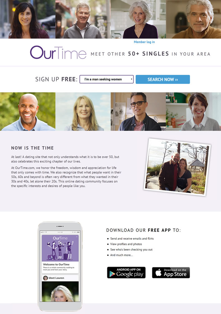 Dating Site for People Over 50 in the UK: OurTime