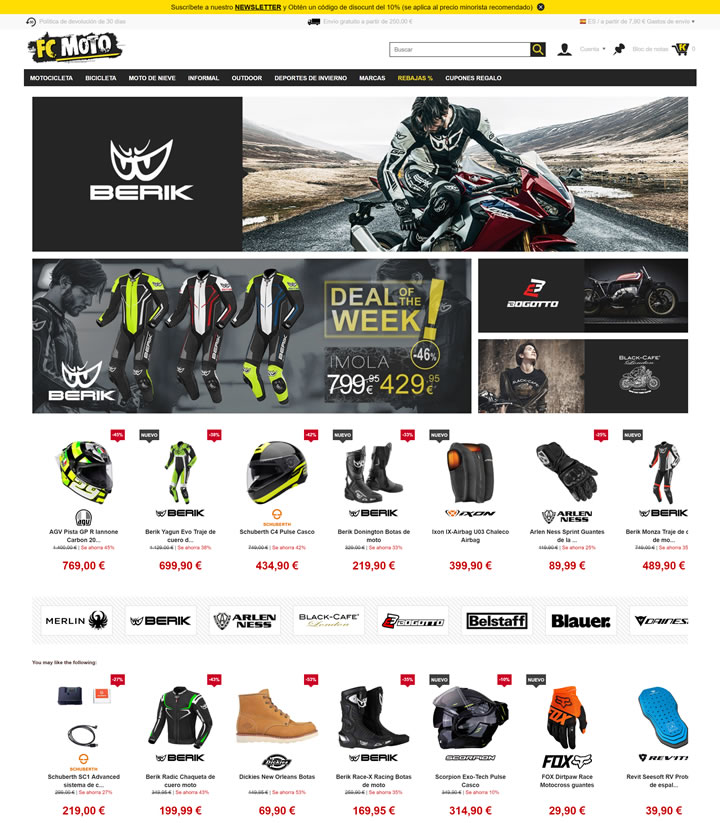 FC-Moto Spain: Motorcycle, Outdoor, Wintersports and Cycling Shop
