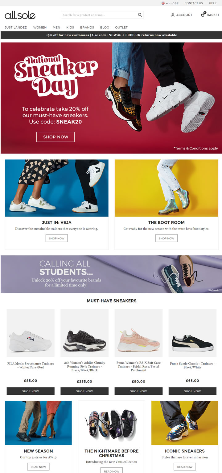 AllSole UK: Online Footwear Boutique