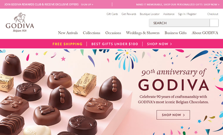 全球知名巧克力品牌：Godiva