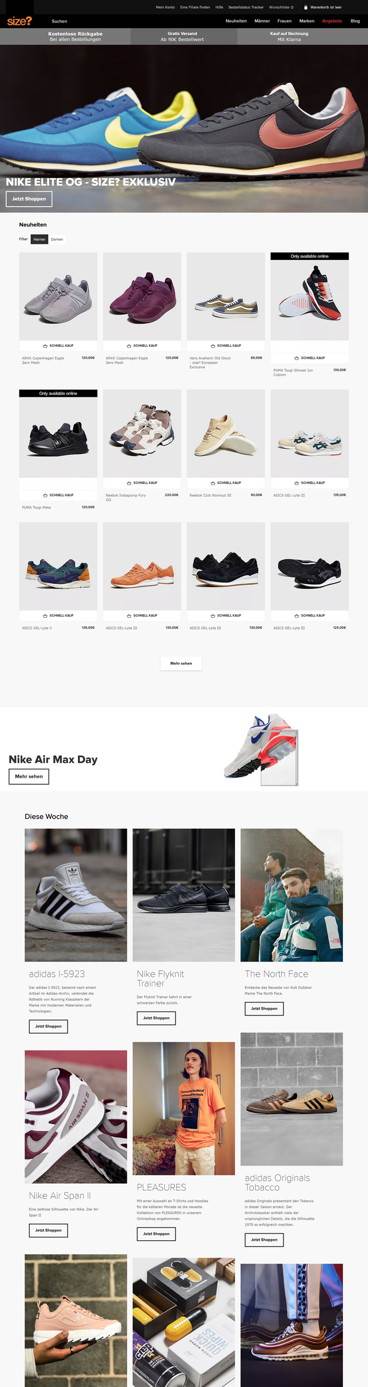 size?德国官方网站：英国伦敦的球鞋精品店