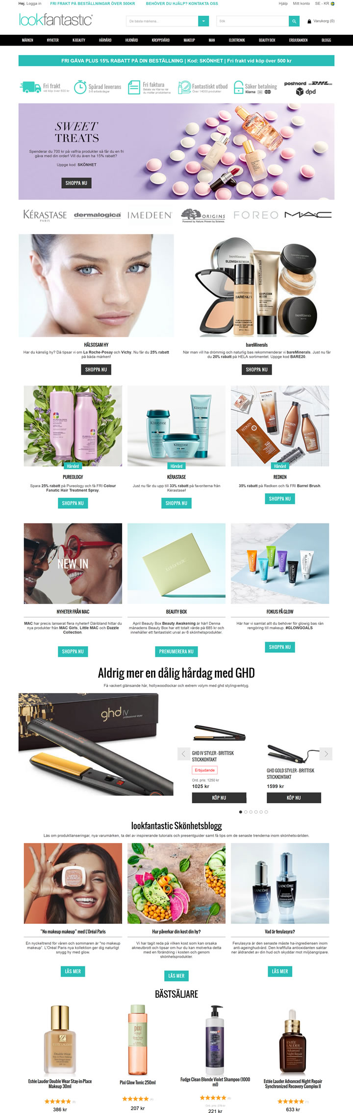 Lookfantastic瑞典：英国知名美妆购物网站