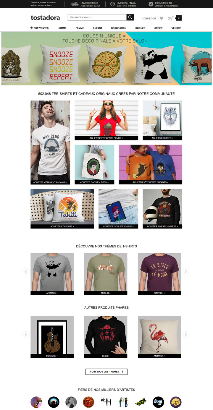 法国创作个性化T恤衫和其他定制产品平台：Tostadora