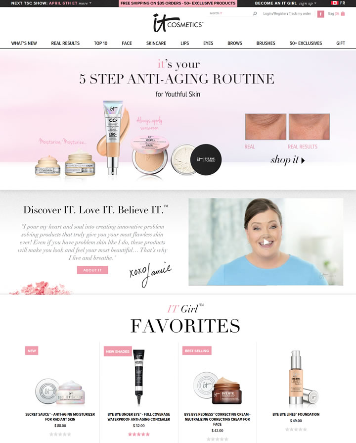 IT Cosmetics加拿大官方网站：一款高性能解决肌肤问题的化妆品牌