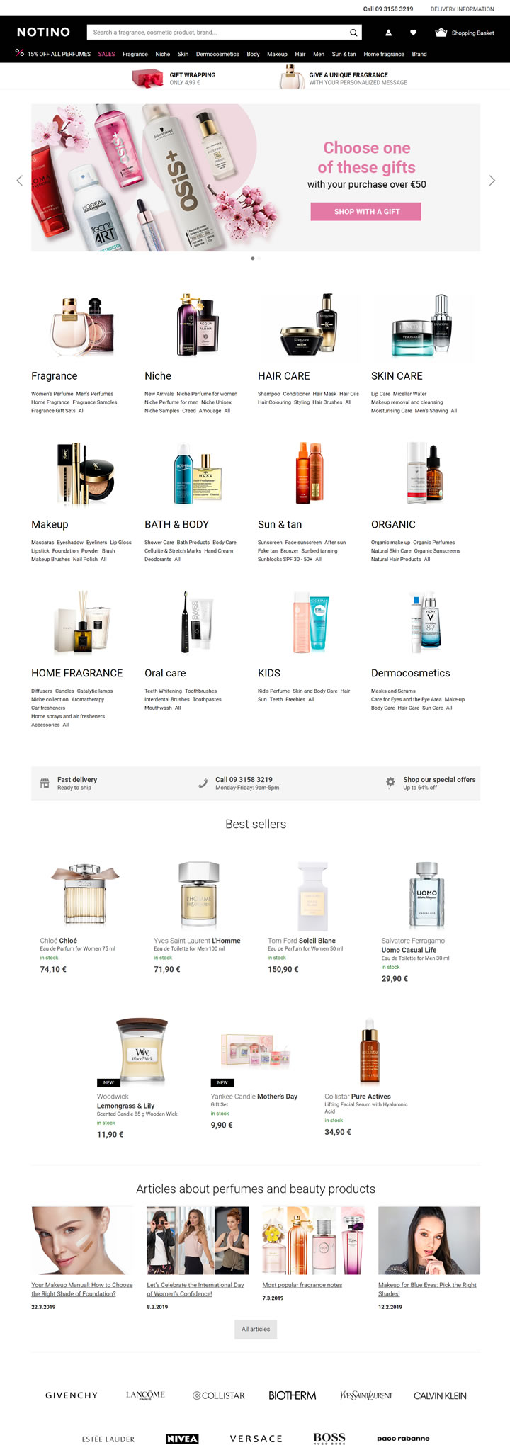 Notino芬兰：购买香水和化妆品