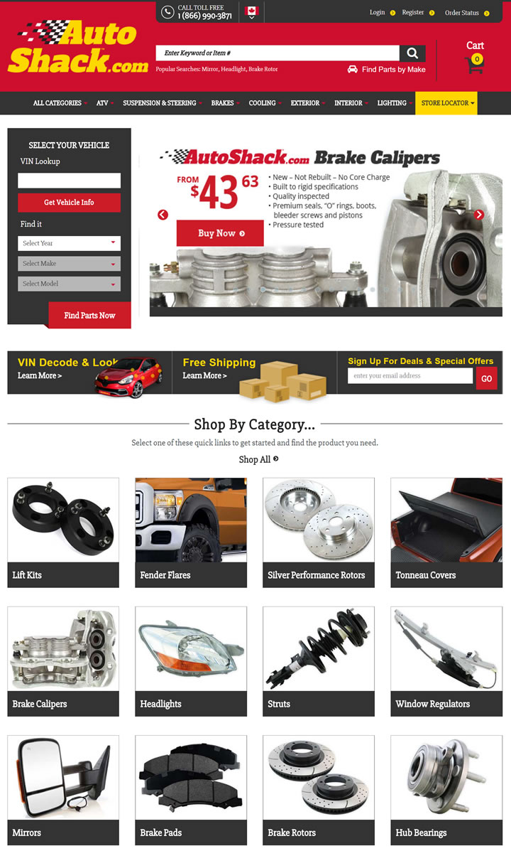 AutoShack.com加拿大：北美主要的汽车零部件零售商