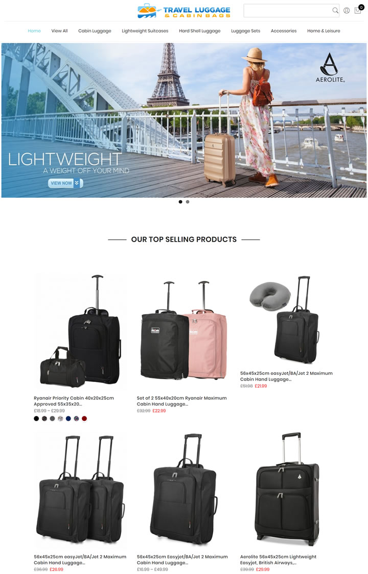 英国旅行箱包和行李箱购物网站：Travel Luggage & Cabin Bags