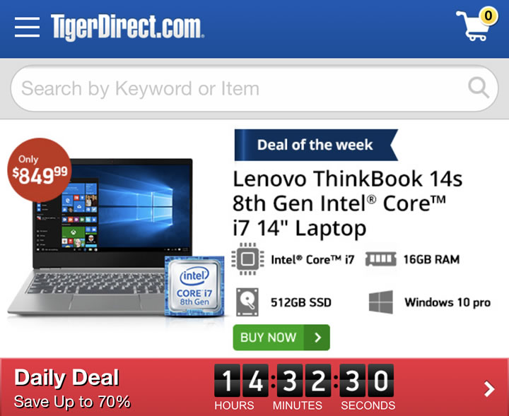 美国和加拿大计算机和电子产品购物网站：TigerDirect.com