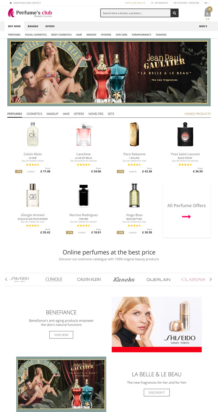 Perfume’s Club英国官网：购买香水和护肤品