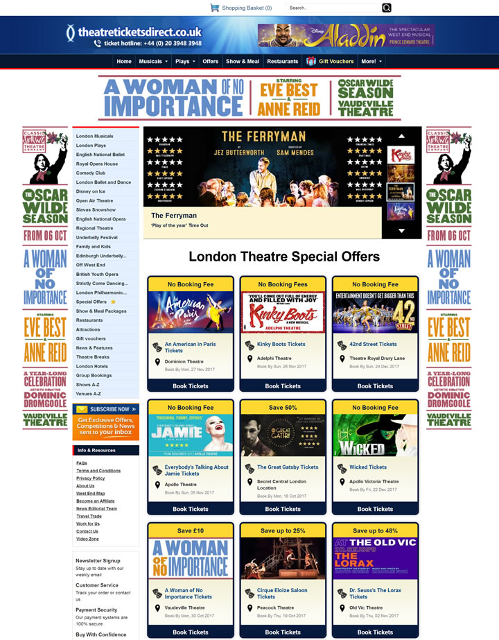 London’s Official Ticket Agent to all West End Shows: Theatre Tickets Direct