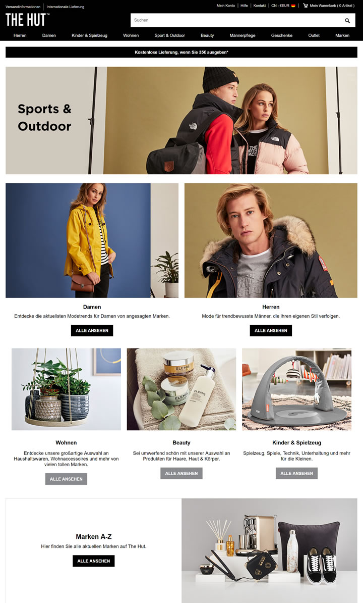 The Hut DE: UK’s Leading Luxury Online Department Store