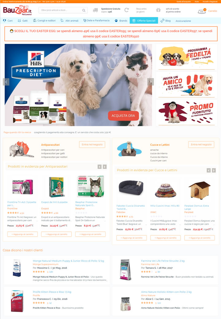 Italian Pet Supplies Shopping Website: Bauzaar