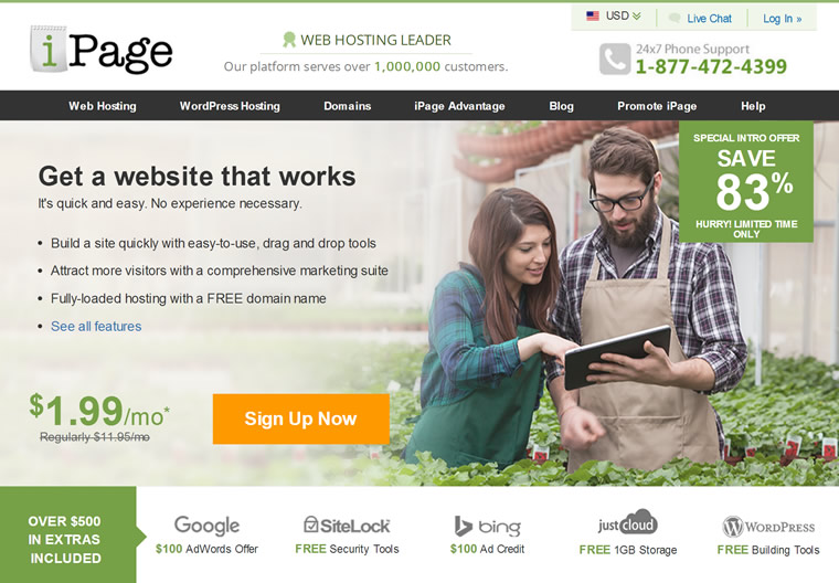 Web Hosting and Domain Registration Company: iPage